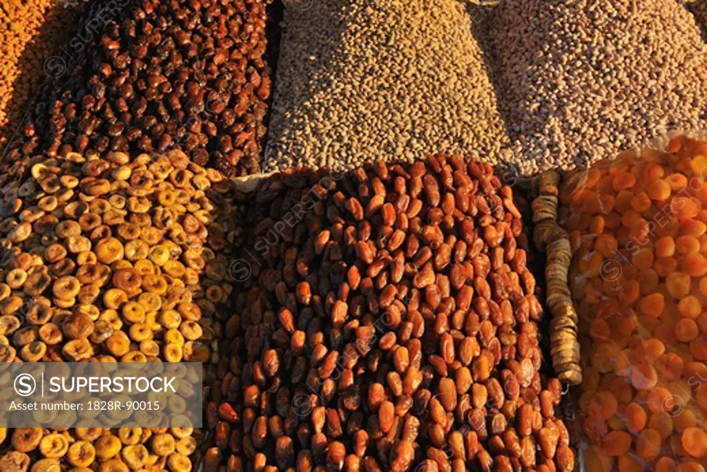 Dried Fruit and Nuts on Market, Marrakech, Morocco