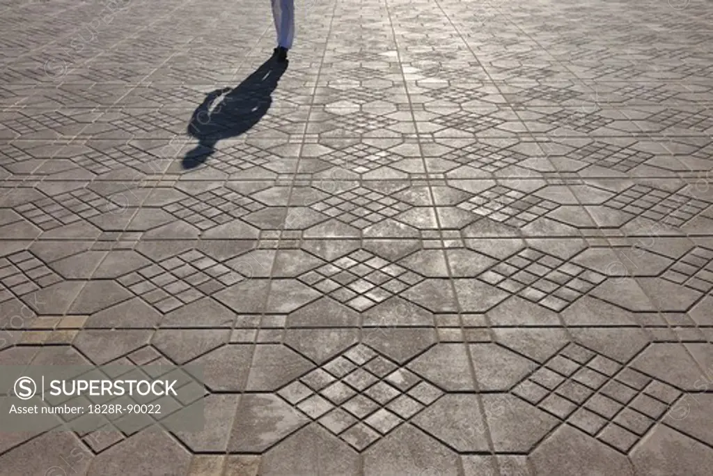 Shadow of Person at Djemaa El Fna Market Square, Marrakech, Morocco