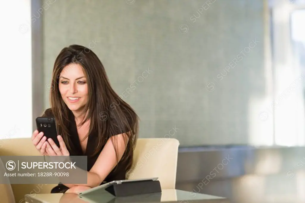 Woman Using Cellular Telephone, Florida, USA
