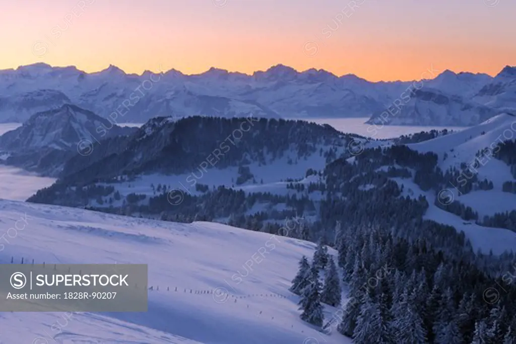 Sunrise from Rigi, Rigi Kulm, Lucerne, Arth, Canton Schwyz, Switzerland