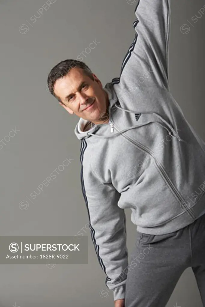 Portrait of Man Stretching   