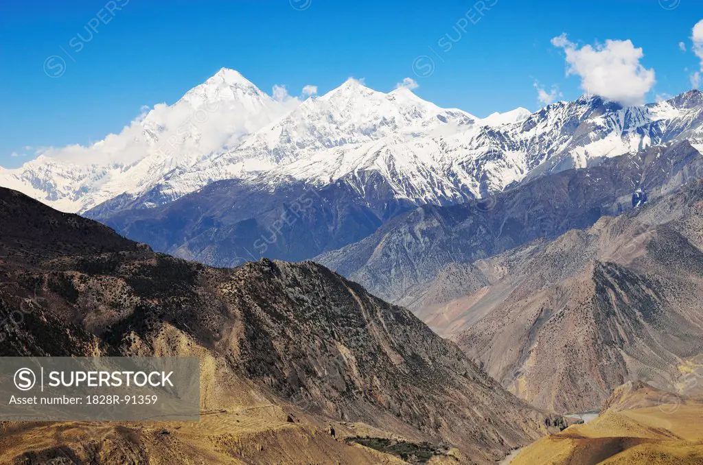 Muktinath Valley and Muktinath Himal, Annapurna Conservation Area, Mustang District, Dhawalagiri, Pashchimanchal, Nepal