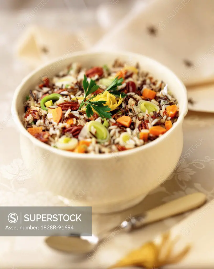 Wild Rice with Carrots, Leeks and Nuts