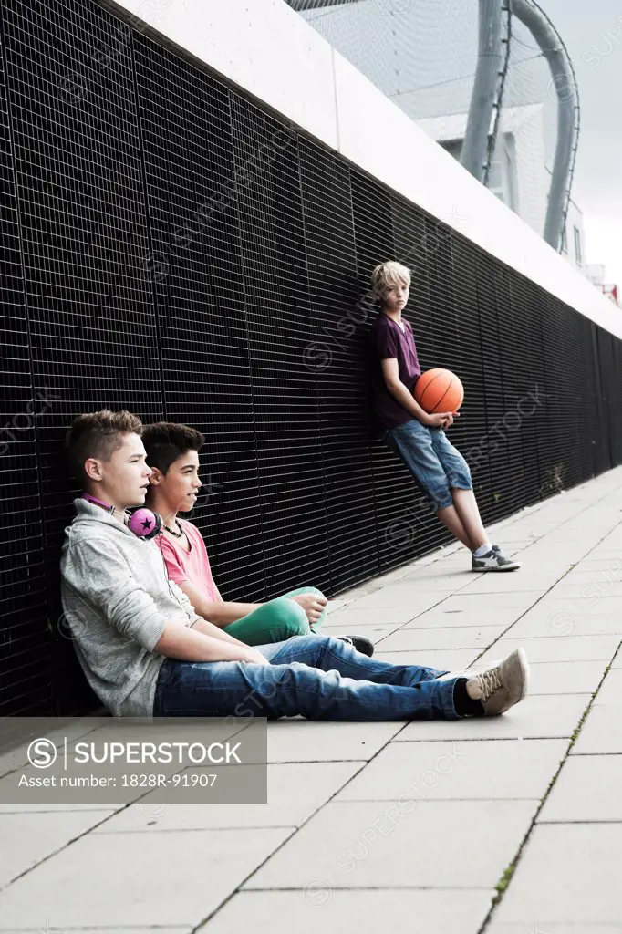 Boys Hanging Out in Playground, Mannheim, Baden-Wurttemberg, Germany