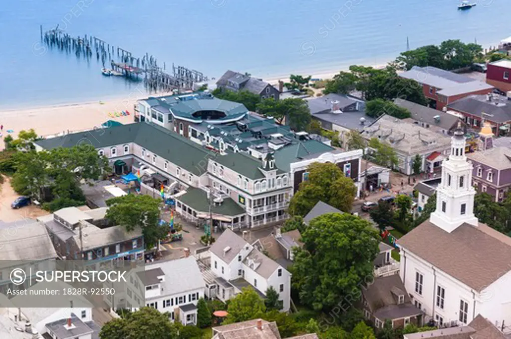 Overview of Town and Harbour, Provincetown, Cape Cod, Massachusetts, USA