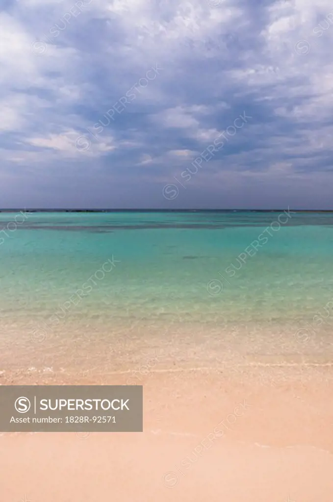Scenic of Water and Beach, Baby Beach, Aruba, Lesser Antilles, Caribbean