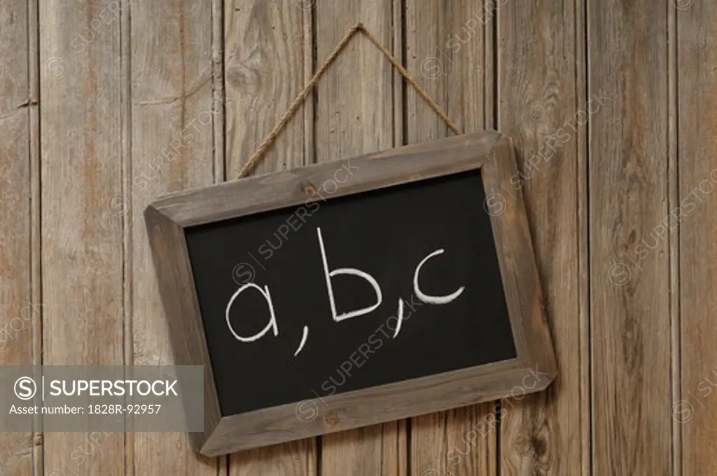 A, B, C Written on Chalkboard Hanging on Wall