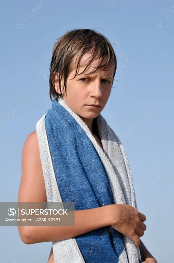 Portrait of Boy with Towel around Shoulders, Rabat, Morocco