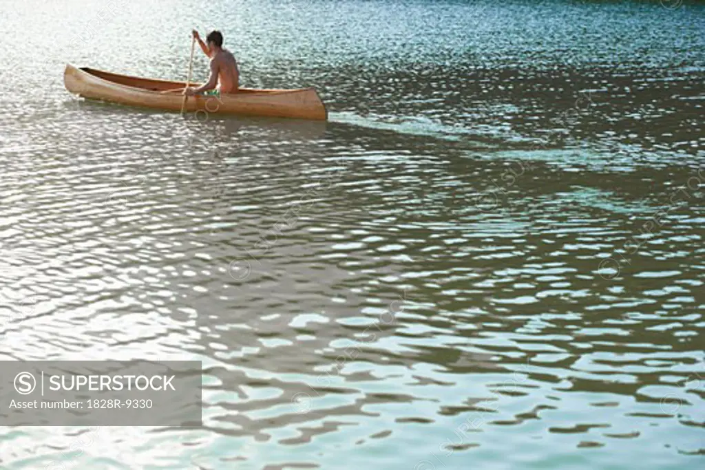 Man Canoeing   