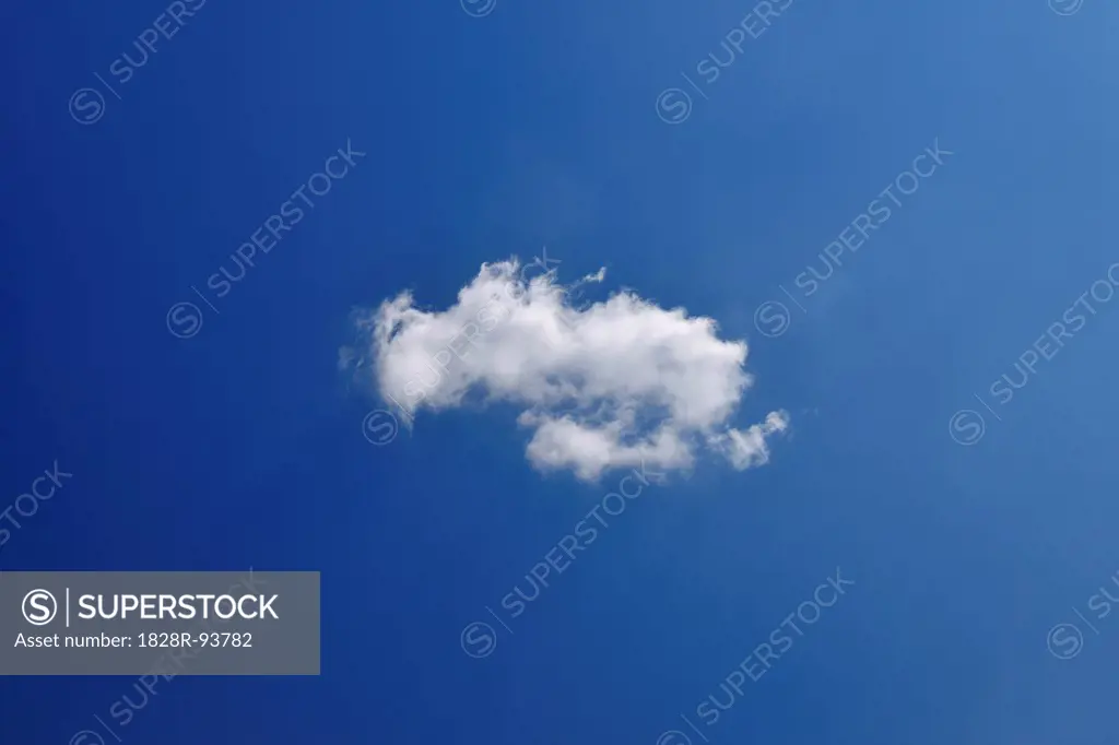 Puffy Cloud in Sky in Summer, Asciano, Province of Siena, Tuscany, Italy