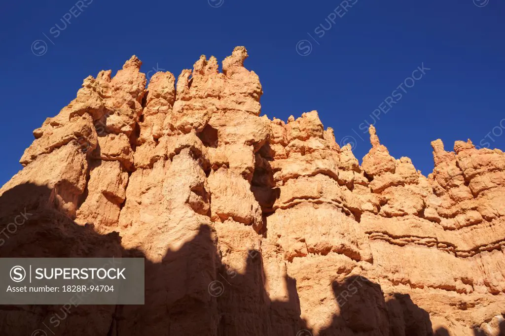 Eroded landscape in Bryce Canyon at Navajo Loop Trail - America North, USA, Utah, Bryce Canyon National Park, Sunset Point, Navajo Loop Trail - Afternoon