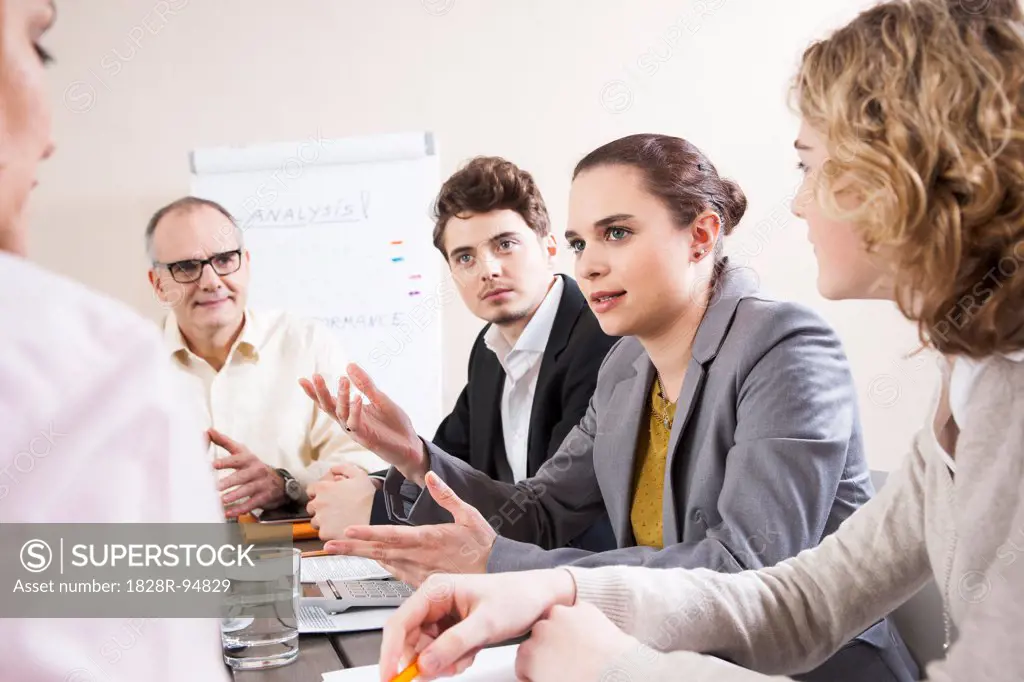 Group of Business People having Meeting in Boardroom