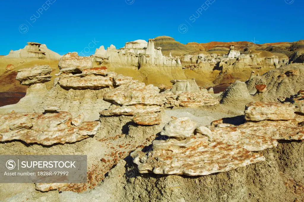 Sandstone Erosion Landscape in Bisti Badlands, New Mexico, USA,04/20/2013