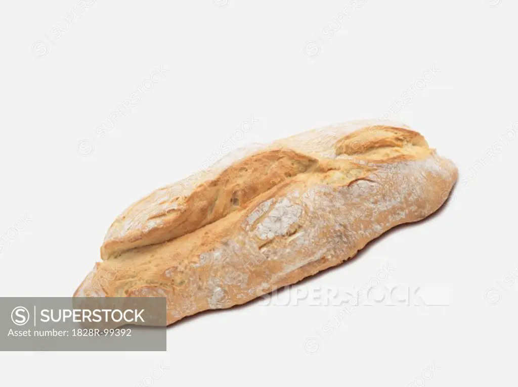 Loaf of bread on white background, studio shot. 09/01/2013