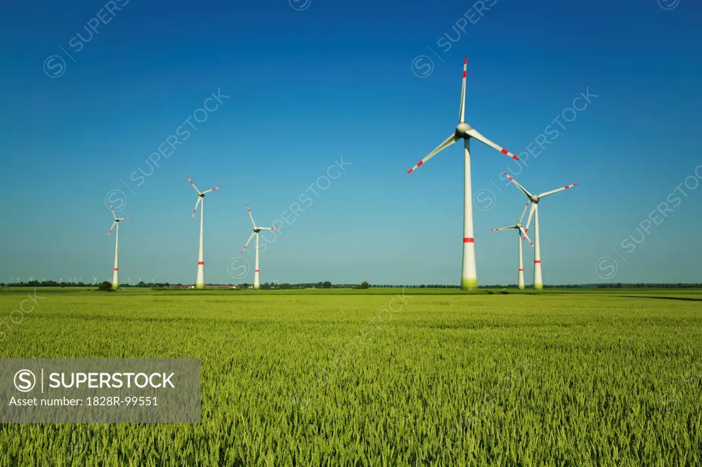 Wind Farm, Altentreptow, Mecklenburg Lake District, Mecklenburg-Vorpommern, Germany. 06/12/2013