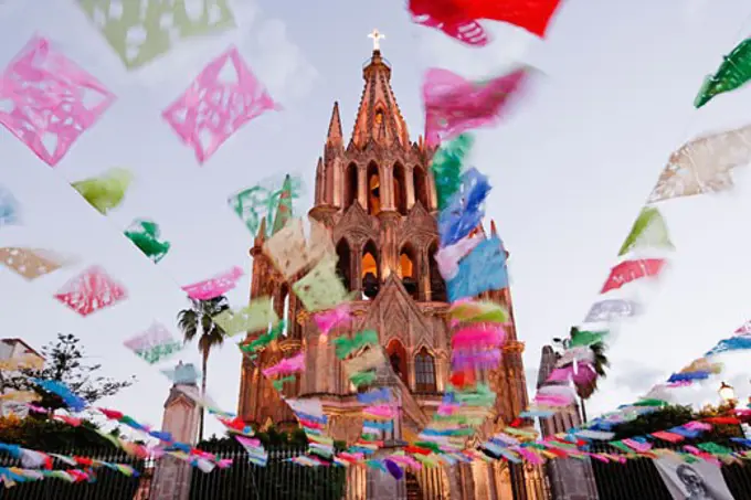 La Parroquia During Day of the Dead, San Miguel de Allende, Mexico   