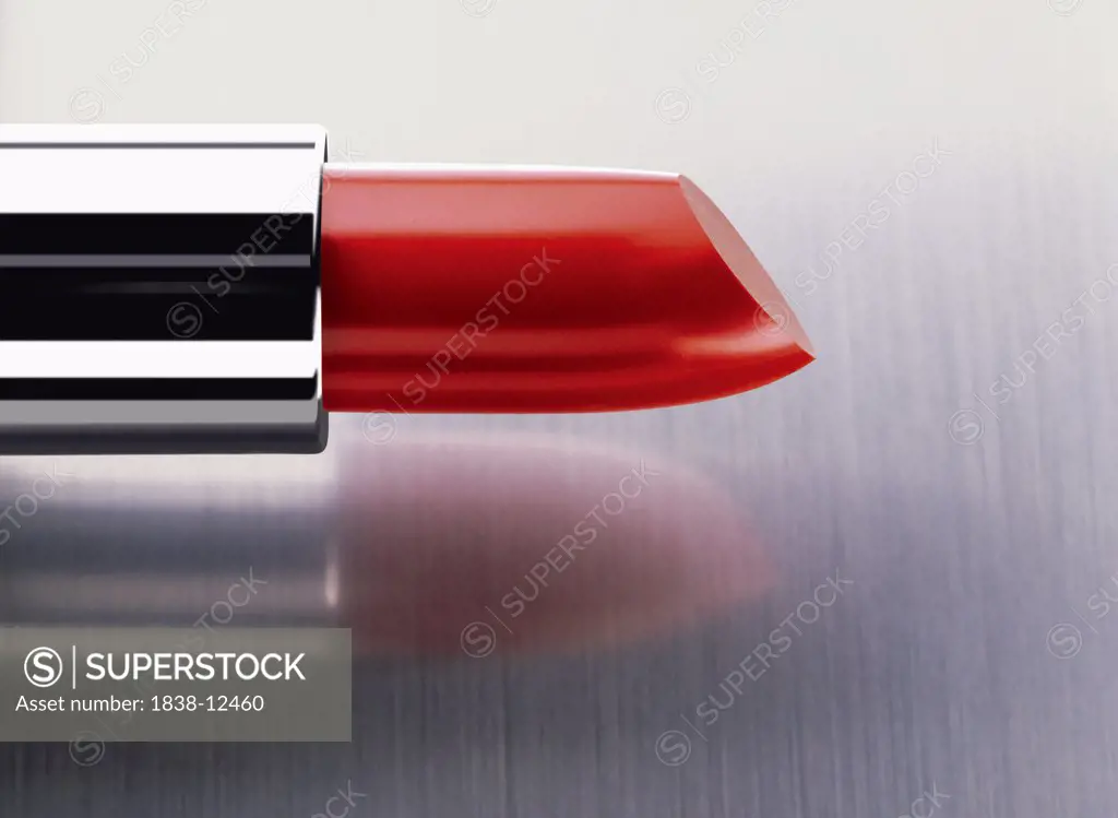 Red Lipstick on Brushed Aluminum