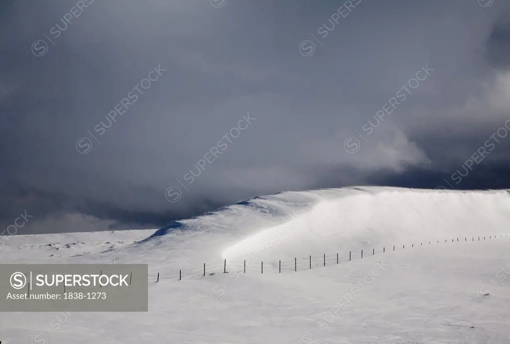 Large Snow Drift along Fence 