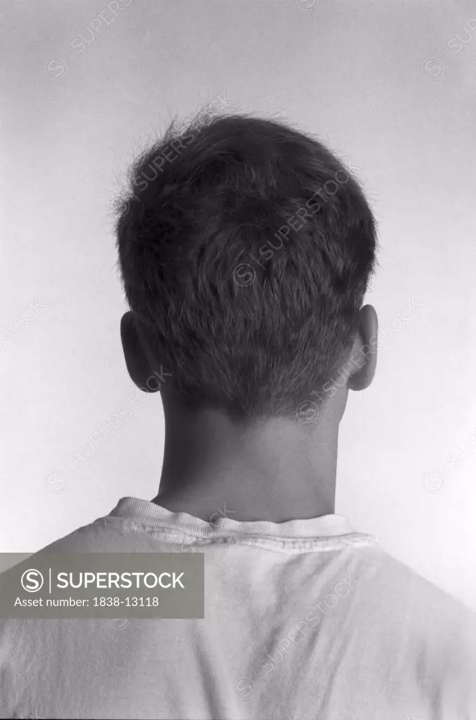 Head and Shoulders of Young Man, Rear View