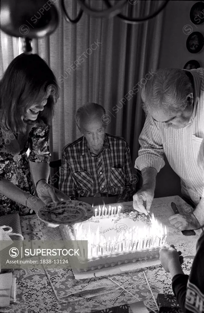 Elderly Man Celebrating Birthday