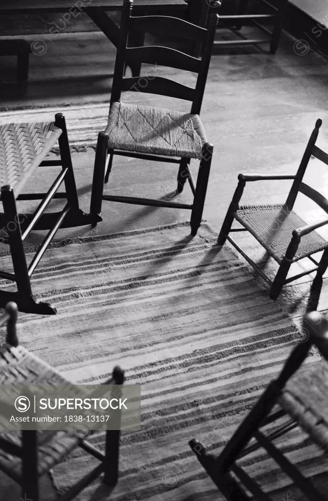 Empty Chairs Arranged in Circle