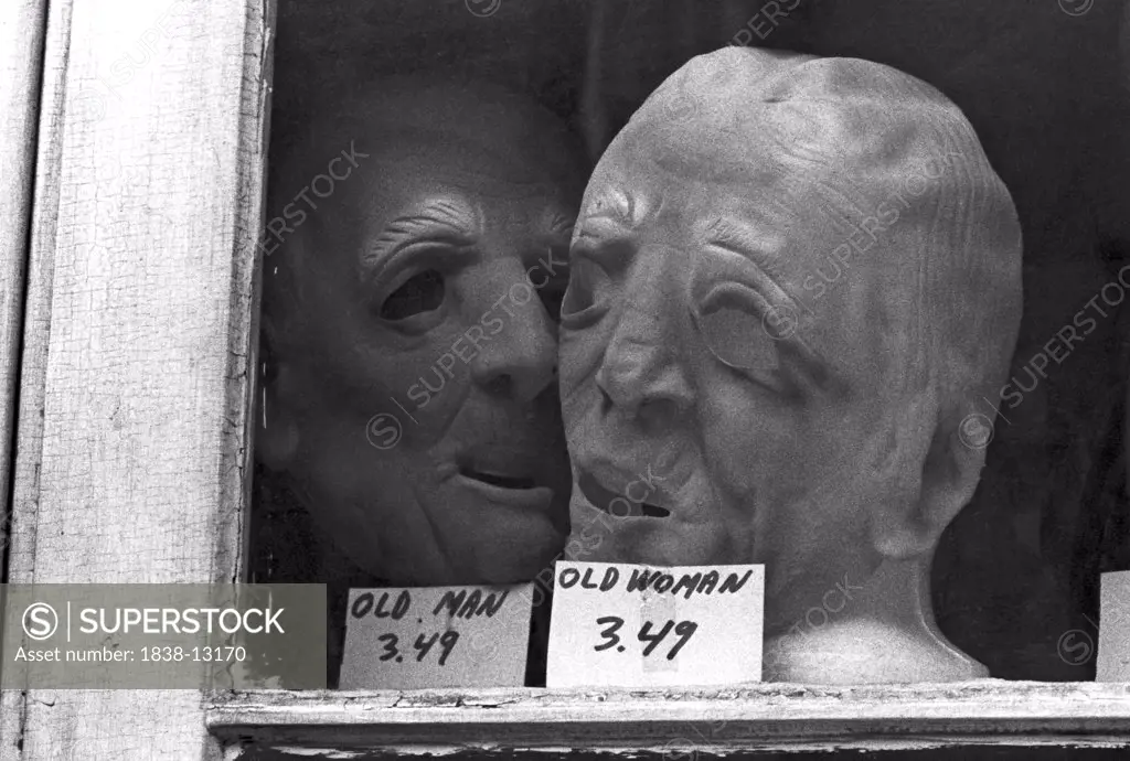 Masks in Storefront Window