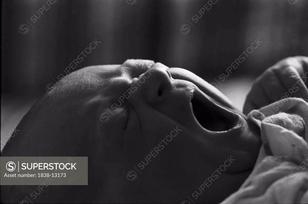 Baby Yawning, Close-Up