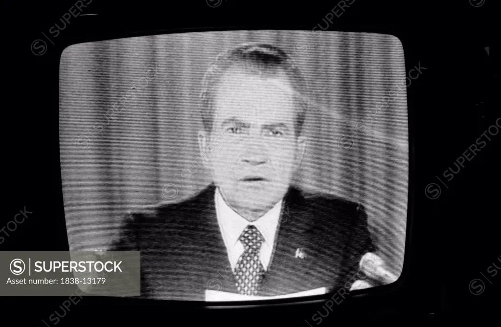 President Richard M Nixon Announcing End of Vietnam War on TV, January 23, 1973