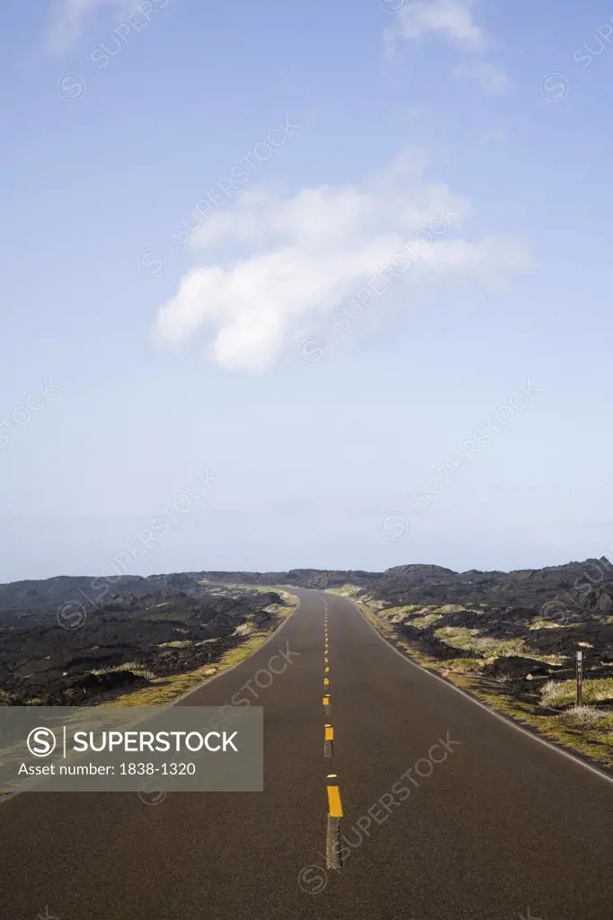 Open Road Through Volcanic Ash 