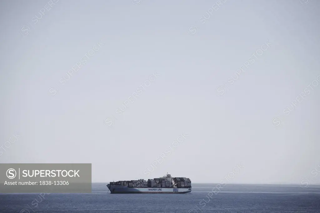 Cargo Ship at Sea