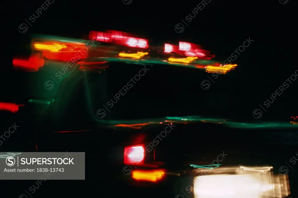 Blurred Ambulance at Night