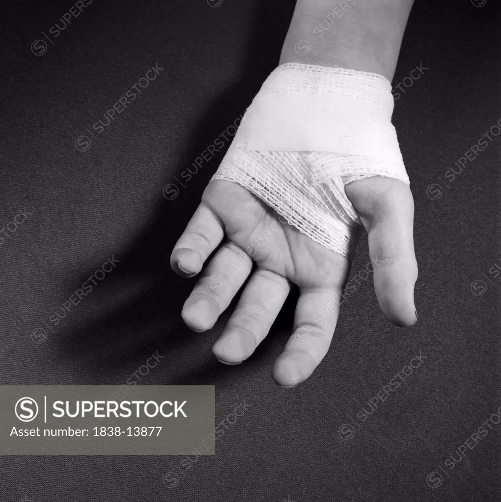 Hand Wrapped in Bandage