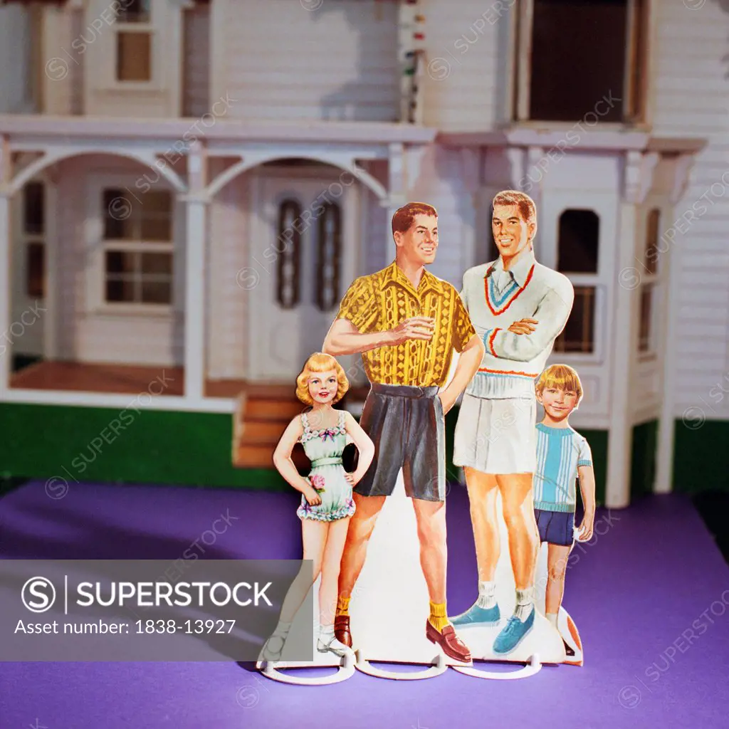 Two Dads and Kids Paper Dolls