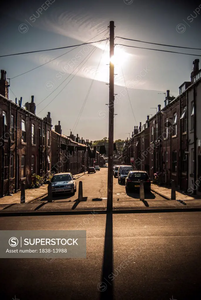 Street Scene in Dramatic Light, Leeds, England, UK