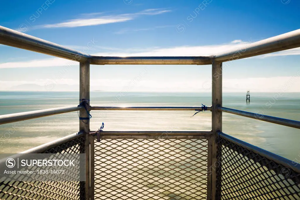 Metal Railing With View of Ocean