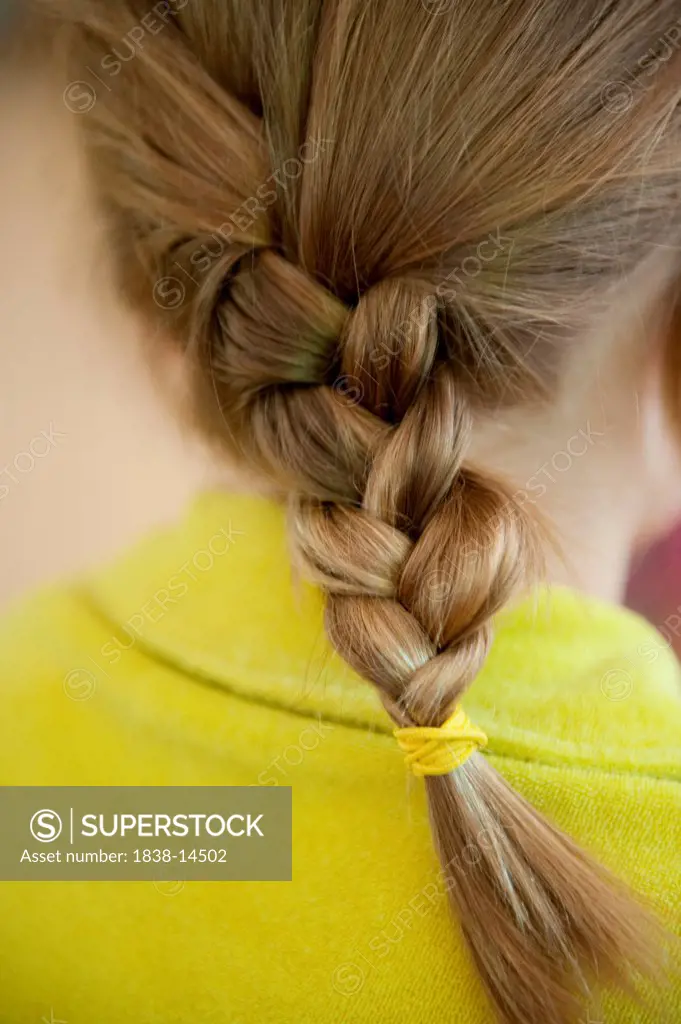 Young Girl's Braided Hair, Rear View