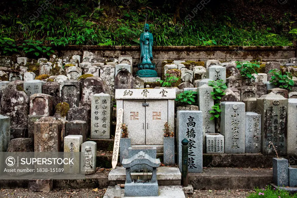 Cluster of Graves in Cemetery, Kinosaki, Japan