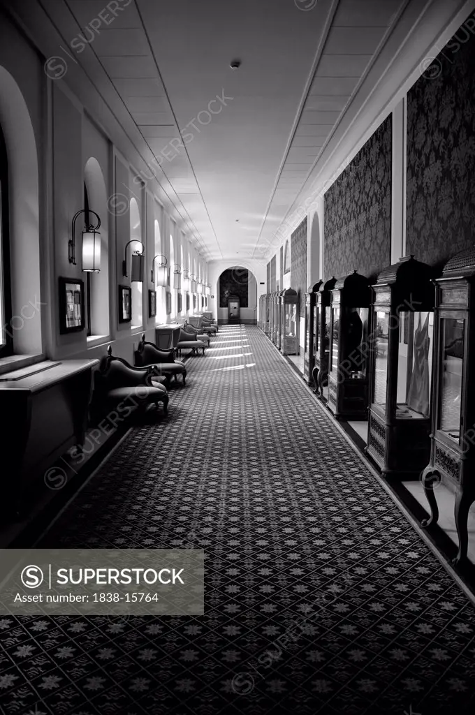 Long Hallway in Luxury Resort Hotel