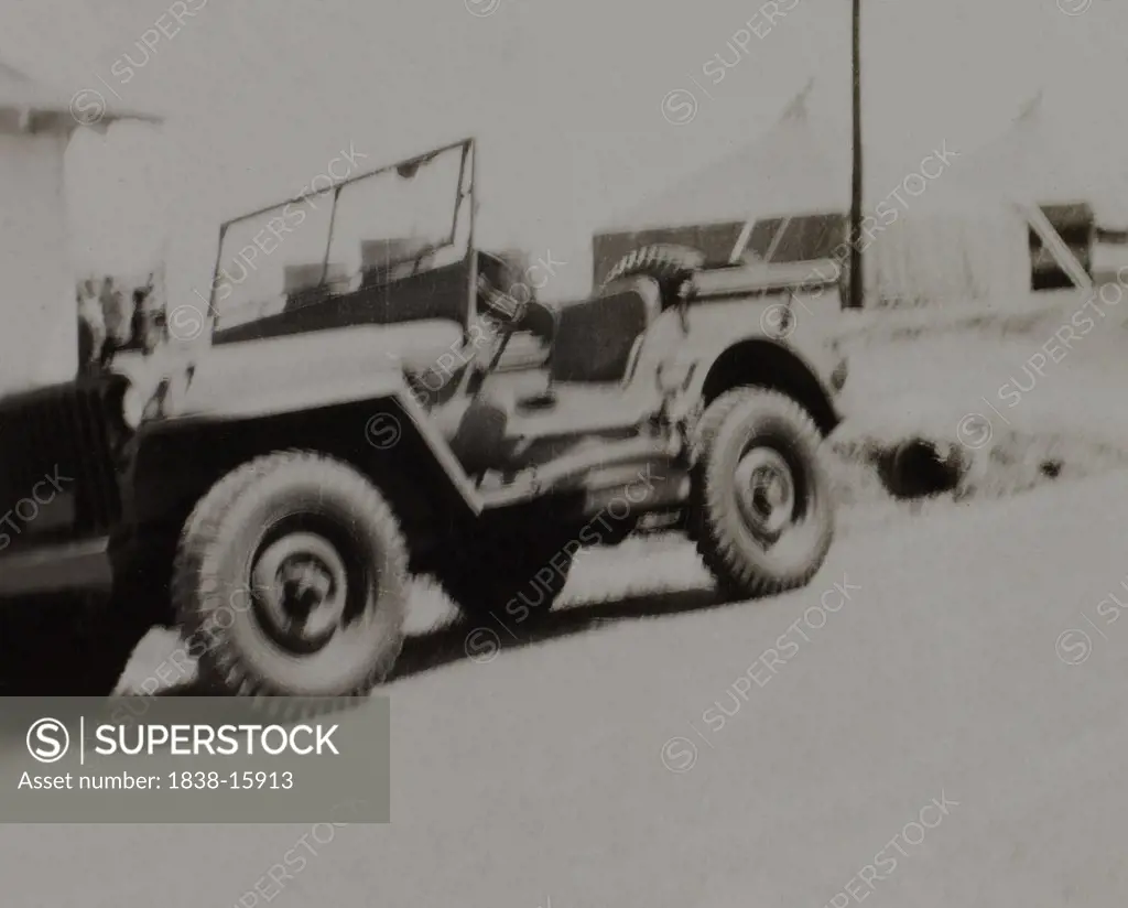 Jeep, WWII, HQ 2nd Battalion, 389th Infantry, US Army Military Base, Indiana, USA, 1942