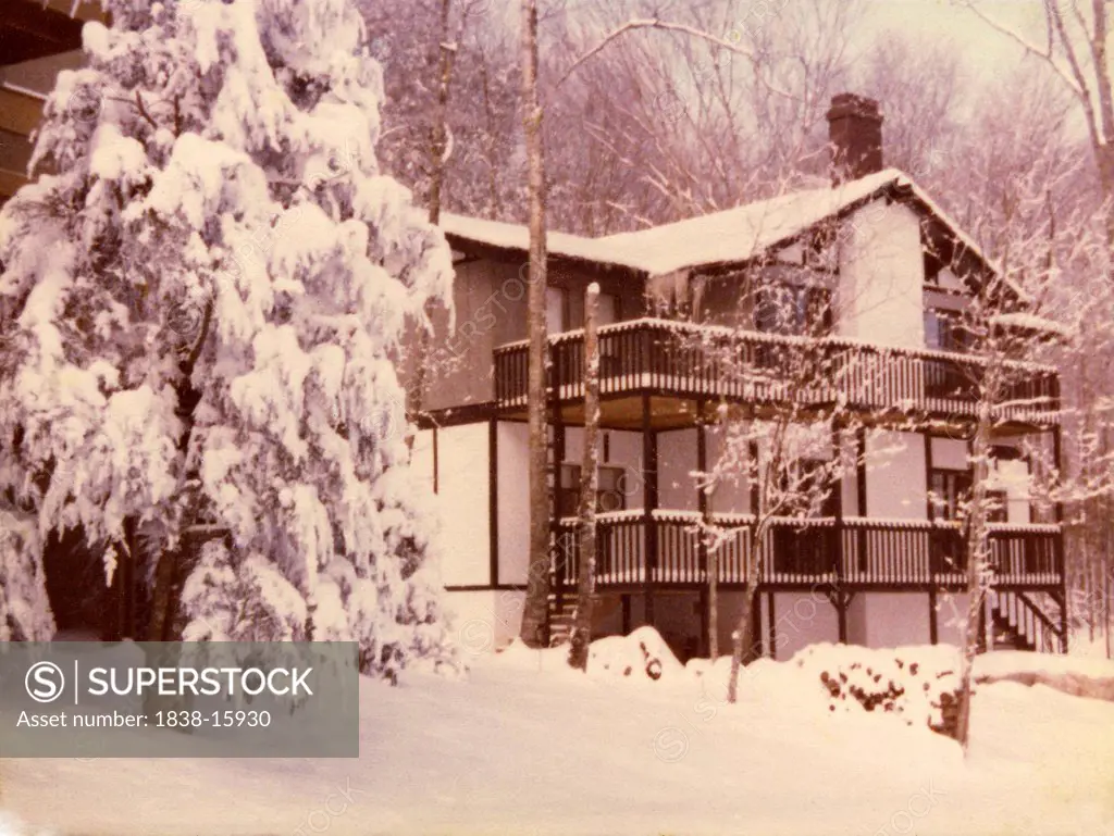 Vacation Home in Winter, circa 1970's