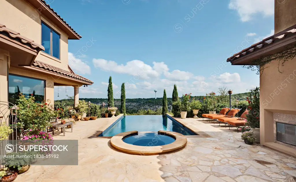 Pool and Tuscan-Style Villa