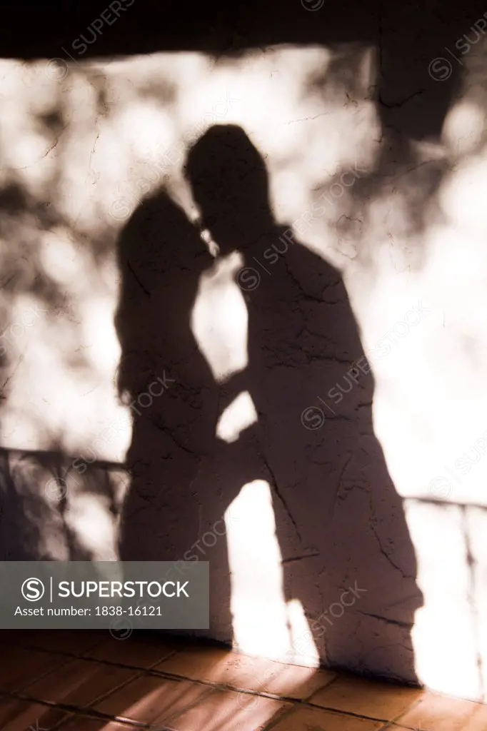 Shadow of Man and Woman Kissing