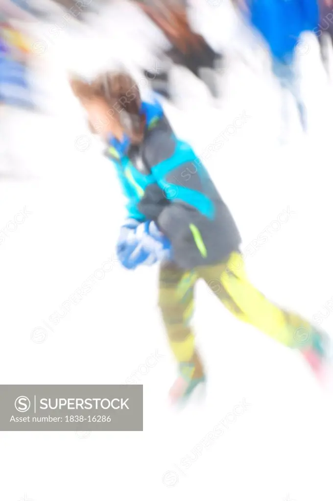 Blurred Boy Ice Skating