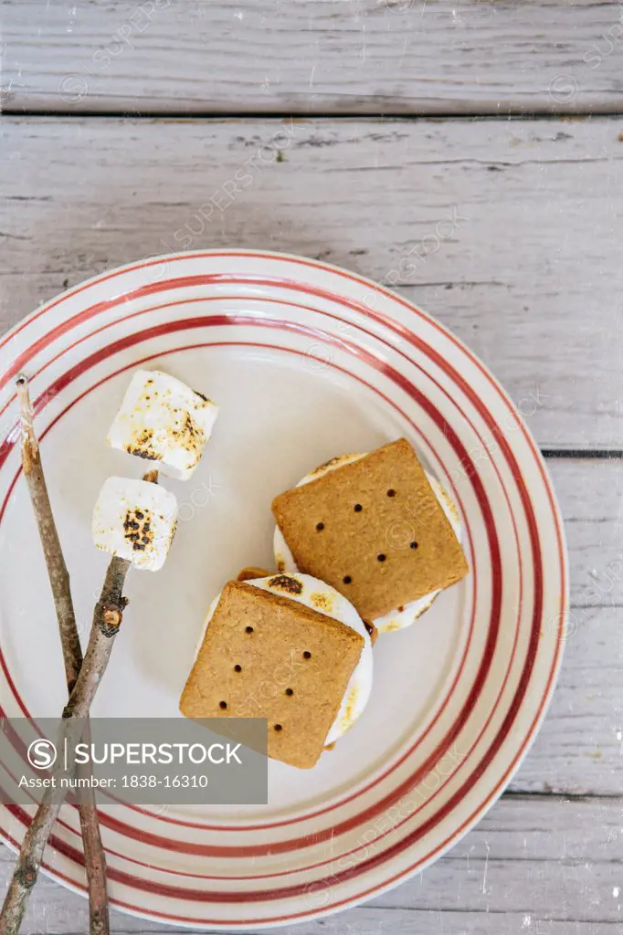 S'mores and Marshmallows on Plate
