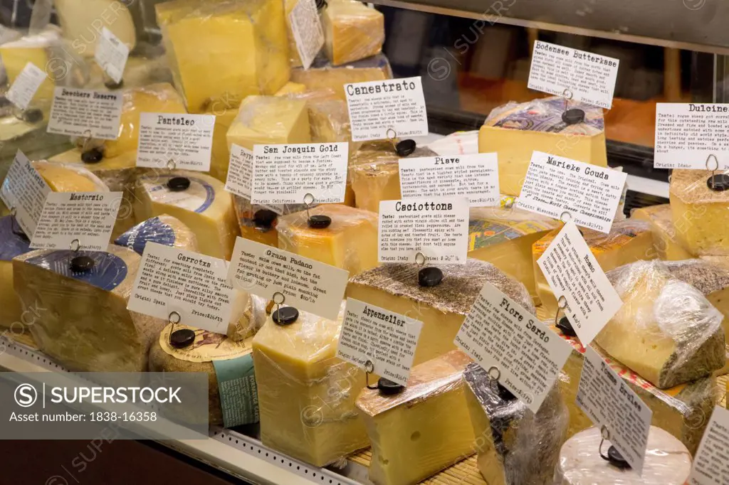 Assortment of Cheese in Store