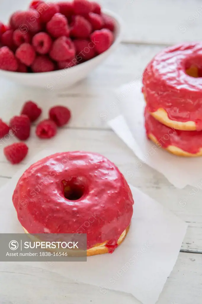 Donut with Raspberry Icing