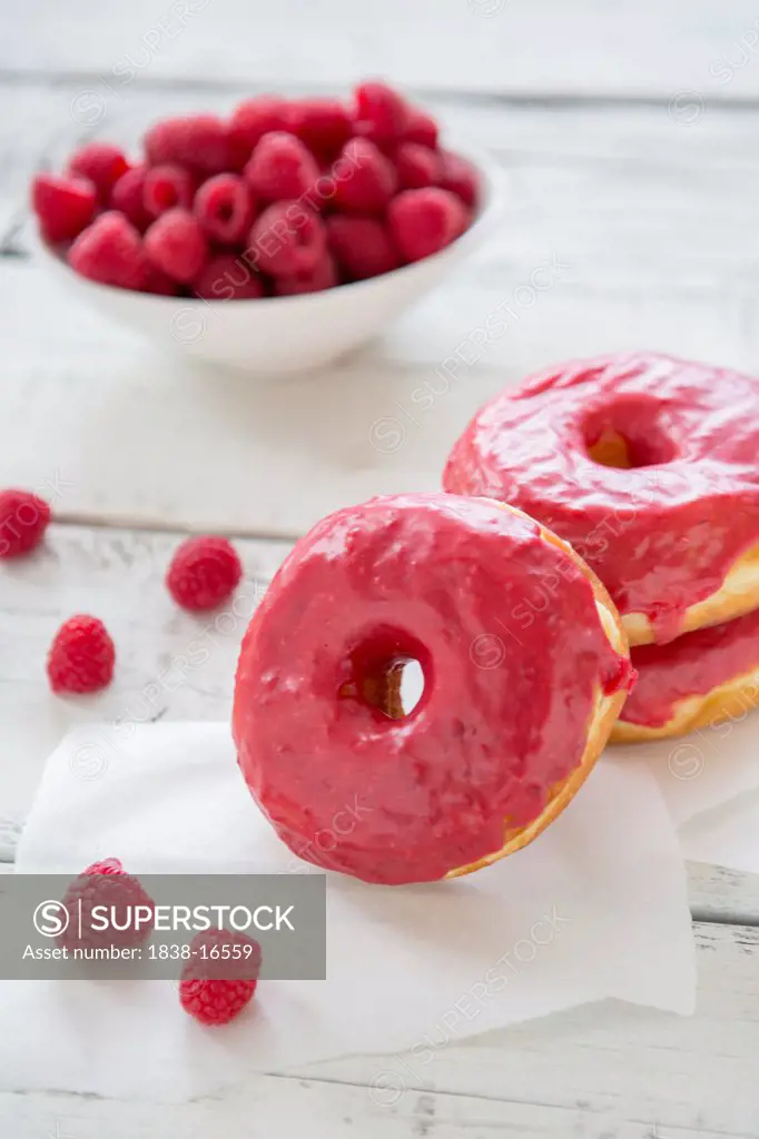 Donuts with Raspberry Icing