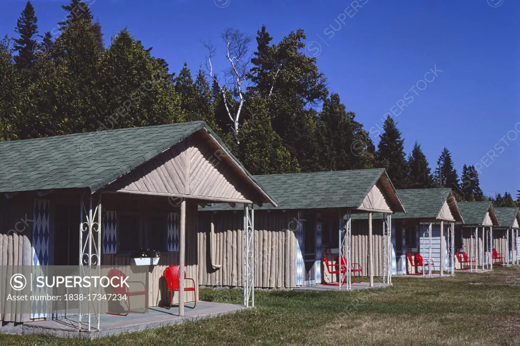 Pine Cone Cabins, Saint Ignace, Michigan, USA, John Margolies Roadside America Photograph Archive, 1980
