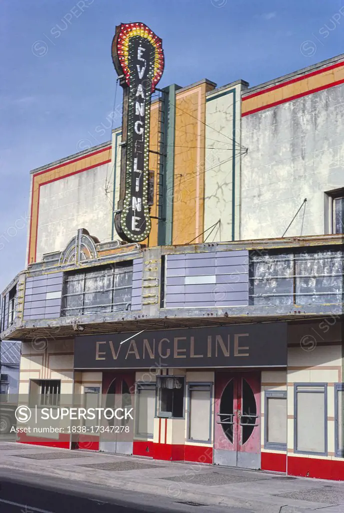 Evangeline Theater, New Iberia, Louisiana, USA, John Margolies Roadside America Photograph Archive, 1979