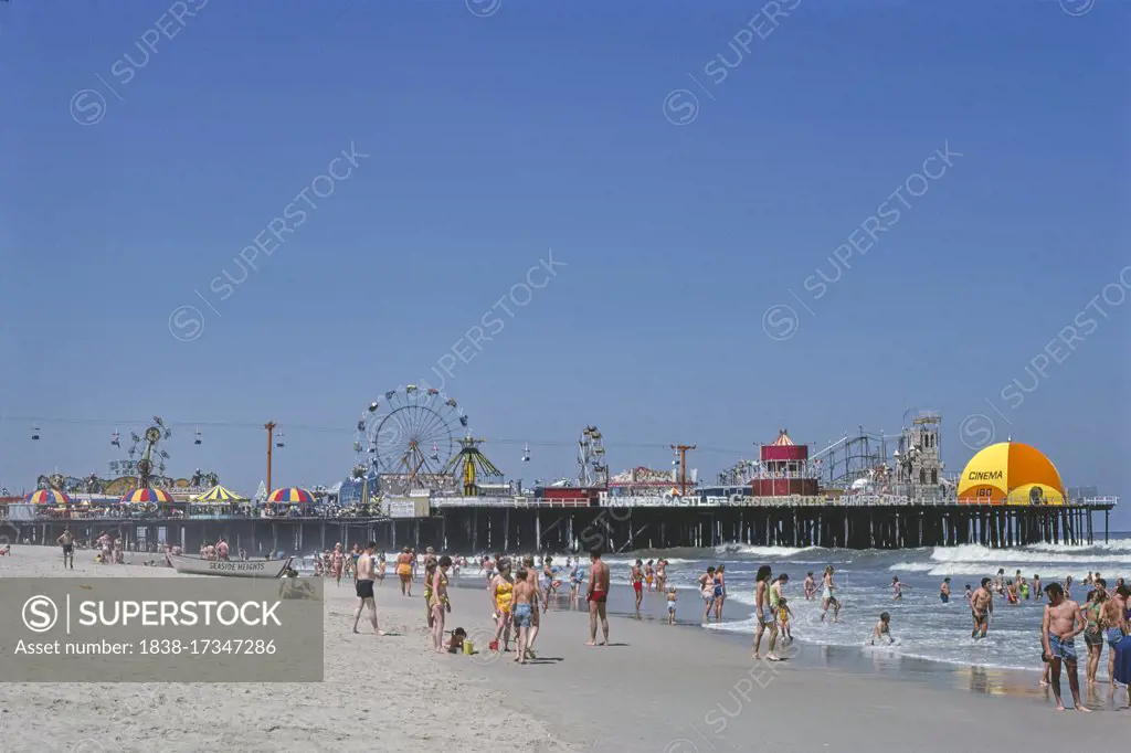 Casino Pier from beach, Seaside Heights, New Jersey, USA, John Margolies Roadside America Photograph Archive, 1978